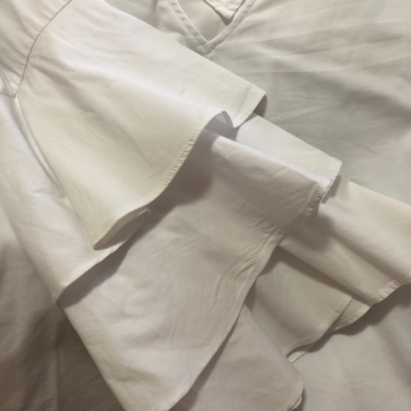 Zara white ruffled sleeve top - Picture 3 of 3